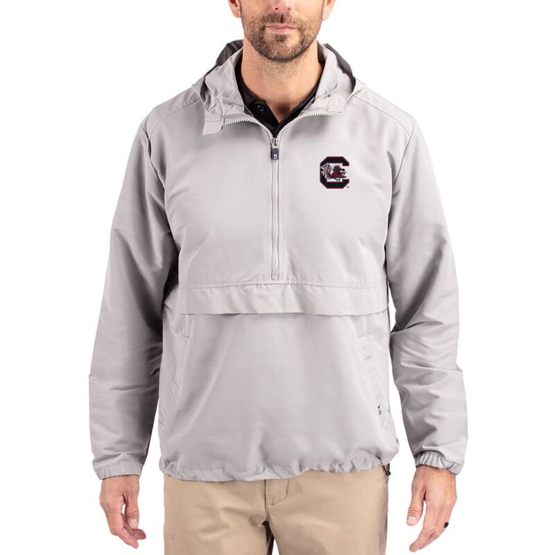 カッターアンドバック レディース トップス Tシャツ ジャケット Men's Cutter & Buck Gray South Carolina Gamecocks Charter Eco Recycled Half-Zip Anorak Jacket Scr Grey グレー