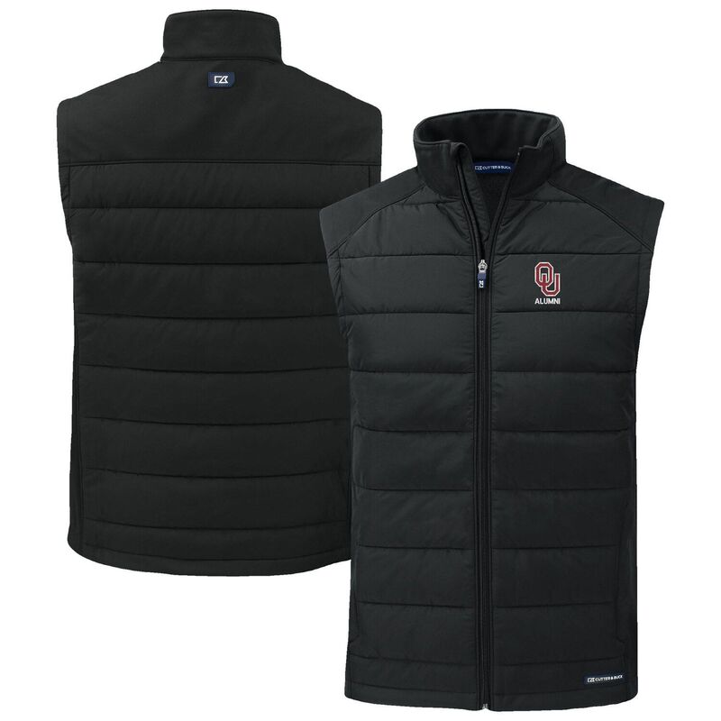 カッターアンドバック レディース アウター ジャケット・ブルゾン ベスト Men's Cutter & Buck Black Oklahoma Sooners Evoke Hybrid Eco Softshell Recycled Full-Zip Vest Okl Black ブラック|ReVida 店