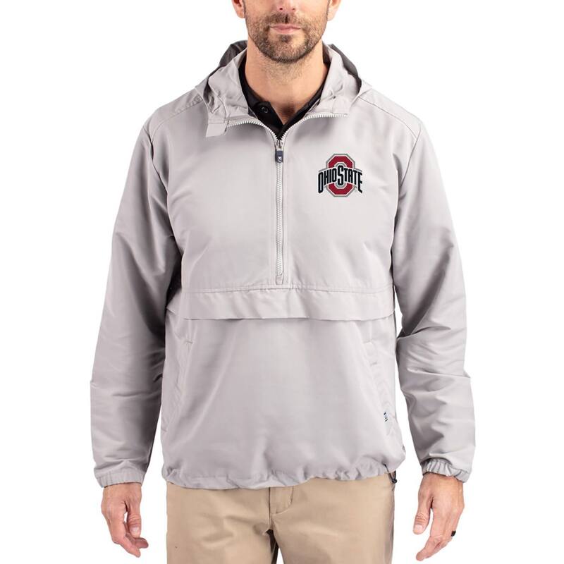カッターアンドバック レディース トップス Tシャツ ジャケット Men's Cutter & Buck Gray Ohio State Buckeyes Charter Eco Recycled Half-Zip Anorak Jacket Osu Grey グレー