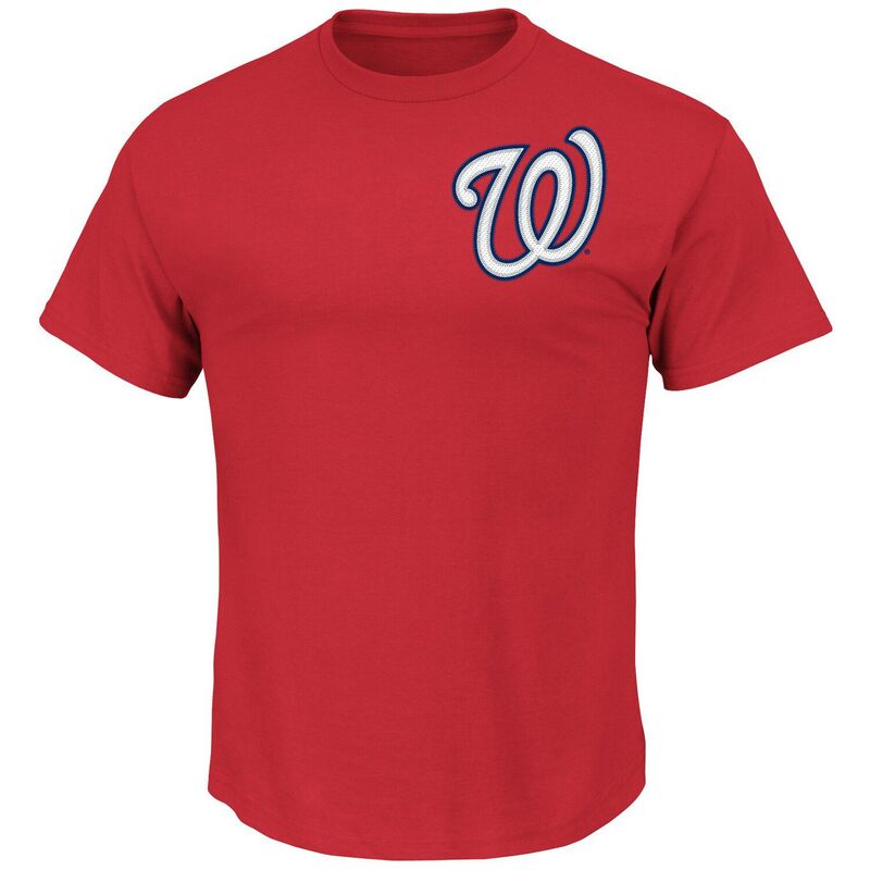 マジェスティック レディース トップス Tシャツ Men's Majestic Red Washingtonationals Newordmark T-Shirt Nat Red レッド
