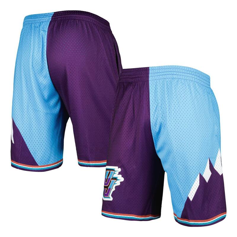 ミッチェル\u0026ネス レディース ボトムス ハーフパンツ・ショーツ ショートパンツ Men Mitchell \u0026 Ness Turquoise/Purple Utah Jazz Hardwood Classics 1996 Split Swingman Shorts Jaz Turq A ターコイズ