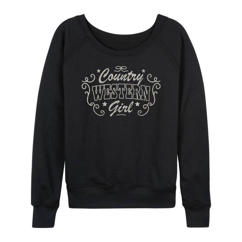 アニメキャラクター レディース トップス Tシャツ パイル Licensed Character Women's Country Western Girl French Terry Long Sleeve Tee Black ブラック