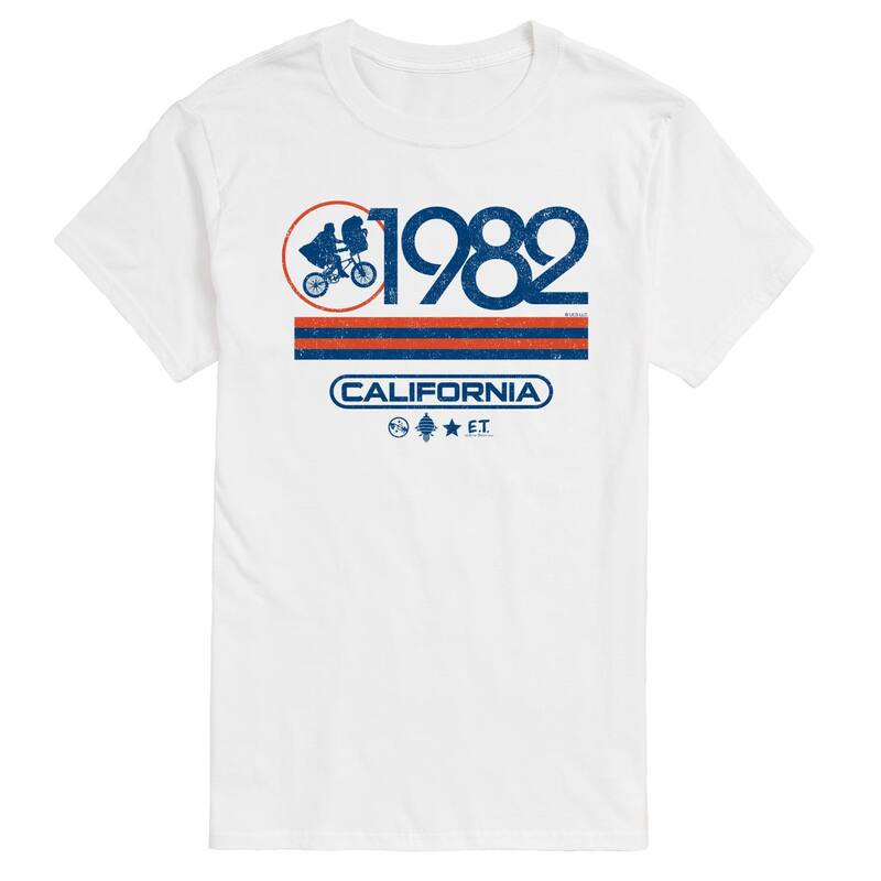 アニメキャラクター レディース トップス Tシャツ トール グラフィック Licensed Character Big & Tall E.T. thextra-Terrestrial 1982 Californiamericana Graphic Tee White ホワイト|ReVida 店