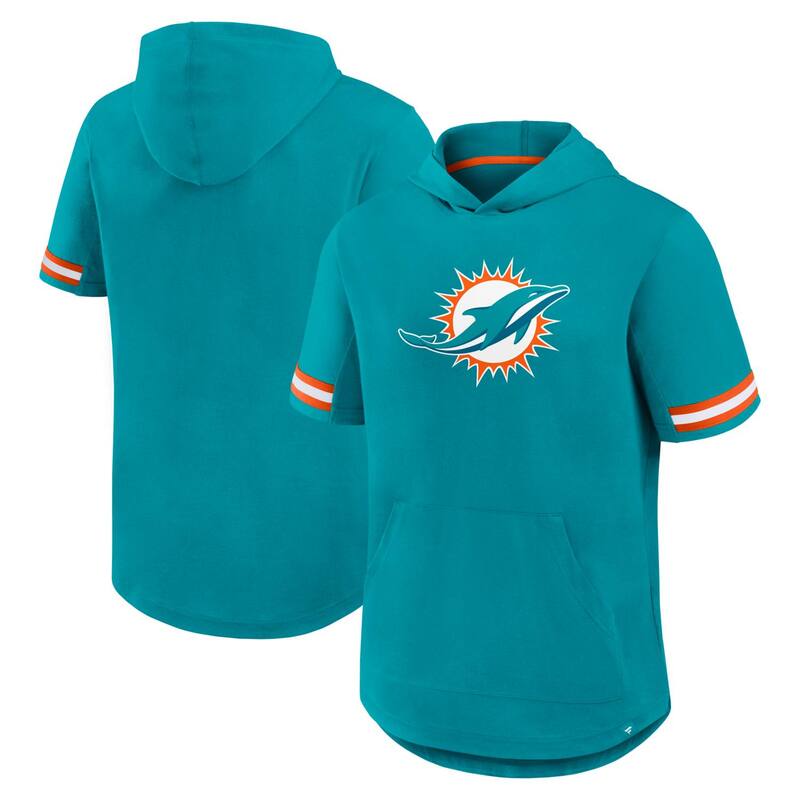 ファナティクス レディース トップス ティーシャツ Men\u0027s Fanatics Aqua Miami Dolphins Optimal Play Short Sleeve Hooded T-Shirt Dol Turq A アクア レディースファッション-トップス-Tシャツ・カットソー