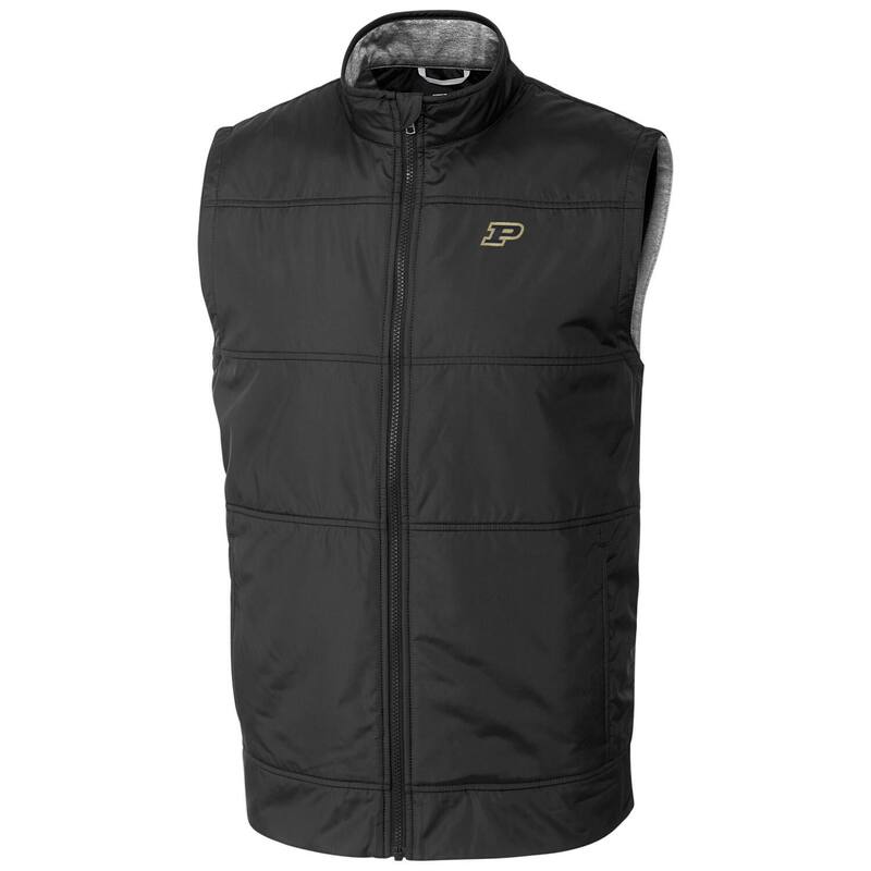 裁断師アンドうしろ側 レディース アウター 上衣・上衣 限りない Men\u0027s Cutter \u0026 Buck Black Purdue Boilermakerstealth Full-Zip Vest Prd Black 黒いこと コート・ジャケット-レディースファッション