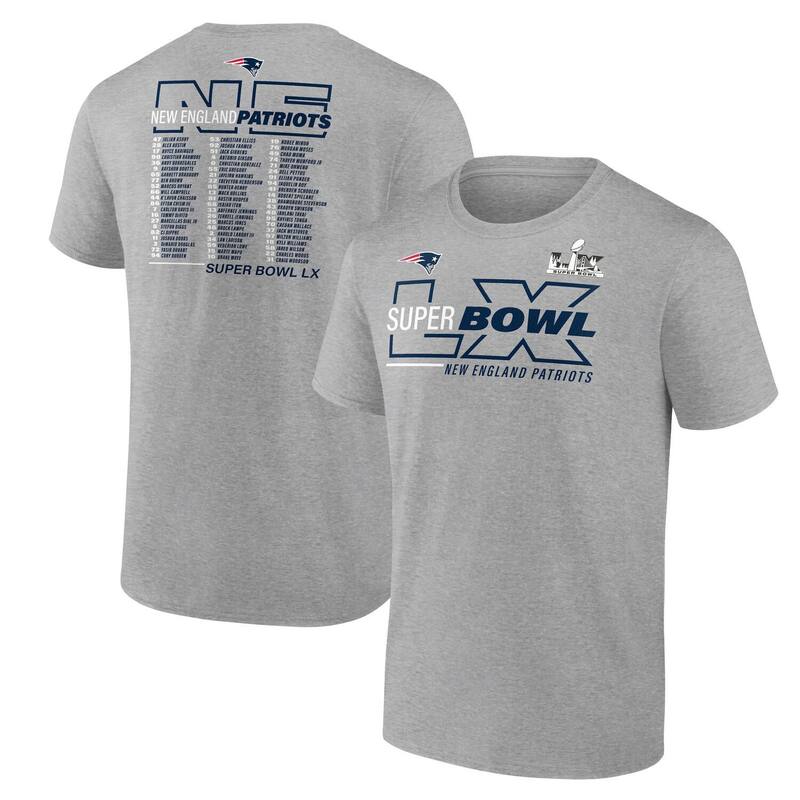 ファナティクス レディース トップス ティーシャツ トール Men\u0027s Fanatics Heather Gray New England Patriotsuper BowlX Big \u0026 Tall Roster T-Shirt Pat Grey 薄墨色 Tシャツ・カットソー-レディースファッション