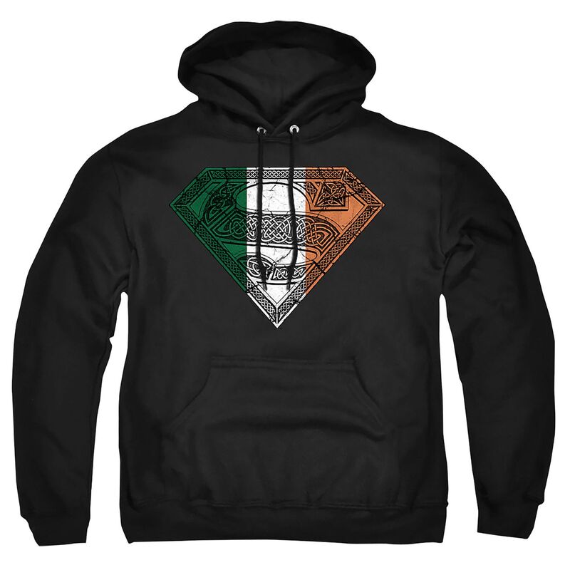アニメキャラクター レディース トップス Tシャツ トール パーカー グラフィック Licensed Character Big & Tall Superman Irish Celtic Graphic Pullover Hoodie Black ブラック