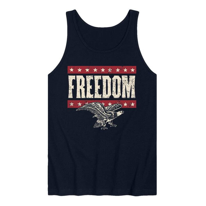 アニメキャラクター レディース トップス Tシャツ グラフィック Licensed Character Men's Freedom Patriotic Distressed Graphic Tank Top Navy ネイビー|ReVida 店