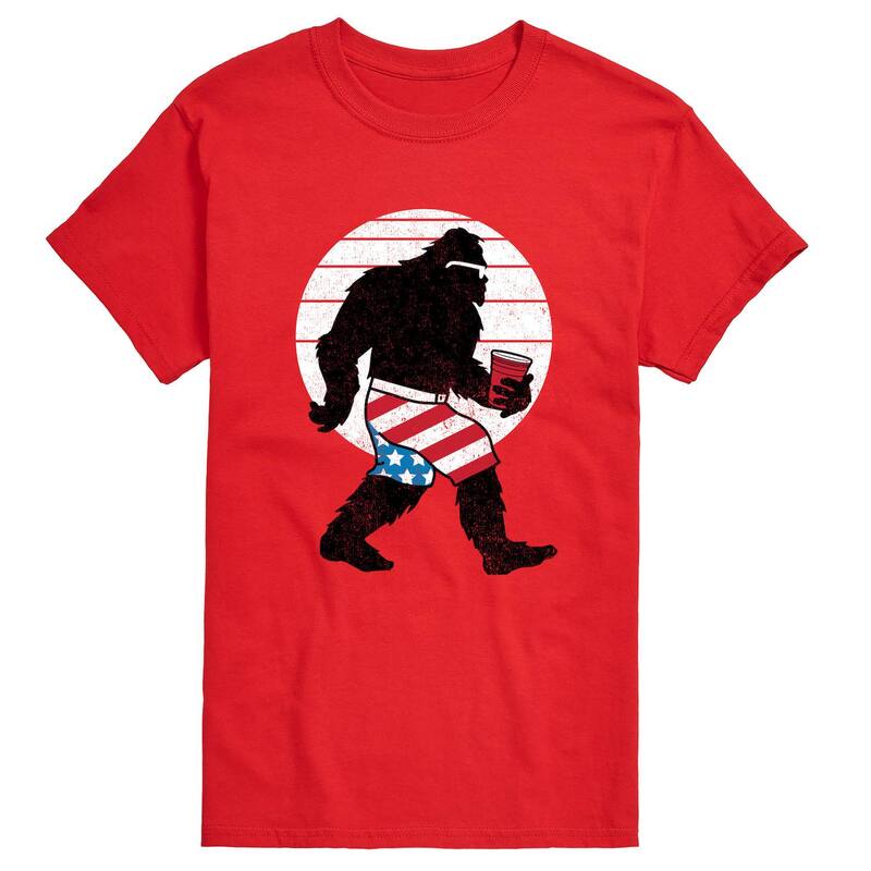 アニメキャラクター レディース トップス Tシャツ グラフィック Licensed Character Men's Patriotic Sasquatch Graphic Tee Red レッド|ReVida 店