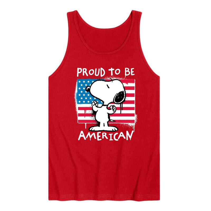 アニメキャラクター レディース トップス Tシャツ グラフィック Licensed Character Men's Peanutsnoopy Proud To Be American Graphic Tank Top Red レッド 7,004円