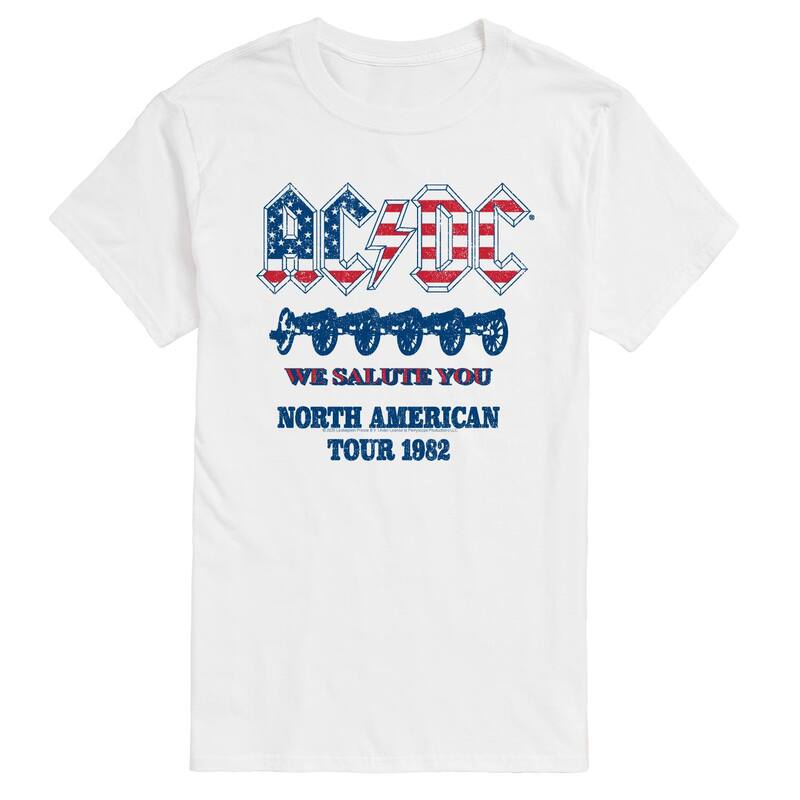 アニメキャラクター レディース トップス Tシャツ グラフィック Licensed Character Men's ACDC North American Tour 1982 Graphic Tee White ホワイト|ReVida 店