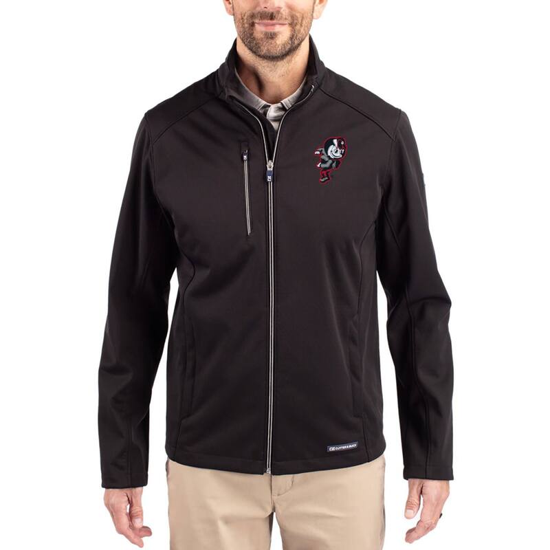 切断機アンドうしろ側 レディース アウター 上衣・上衣 Men\u0027s Cutter \u0026 Buck Black Ohio State Buckeyes Evokeco Softshell Recycled Full-Zip Jacket Osu Black 黒いこと