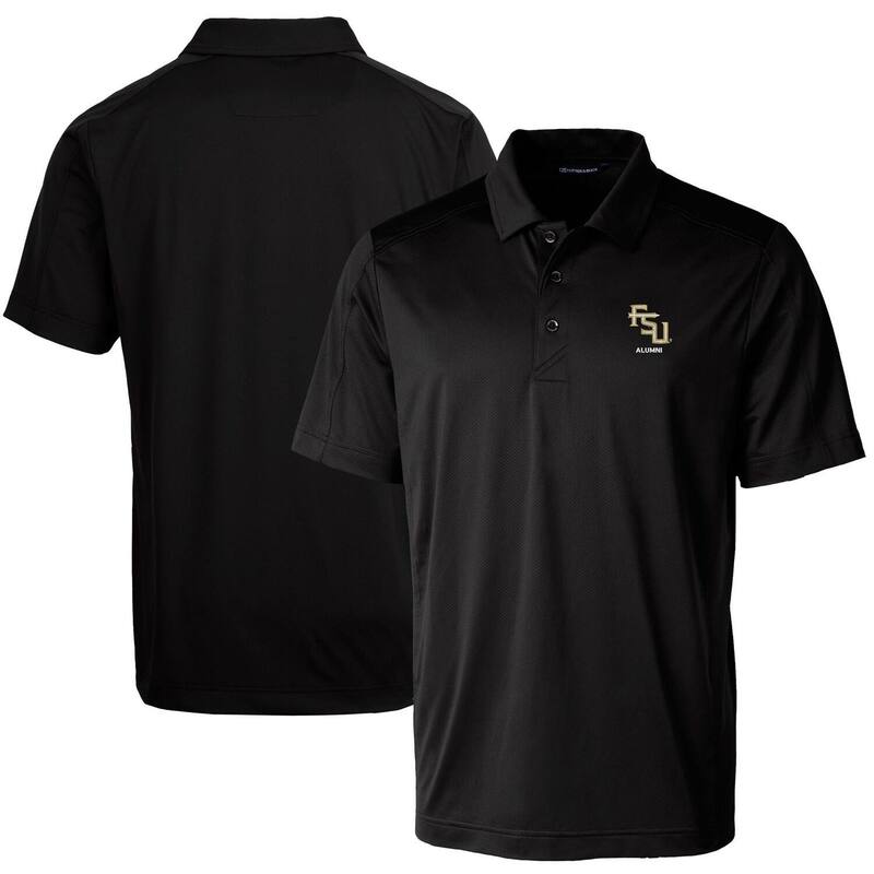 カッターアンドバック レディース トップス Tシャツ ポロシャツ ロゴ Men's Cutter & Buck Black Florida State Seminoles Alumni Logo Prospectextured Stretch Polo Fsu Black ブラック|ReVida 店