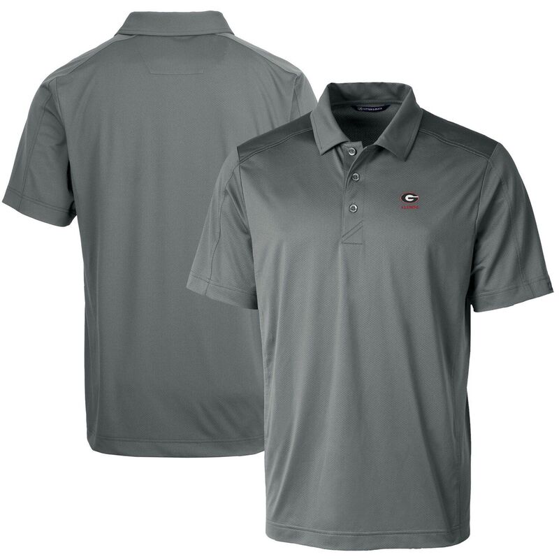 カッターアンドバック レディース トップス Tシャツ ポロシャツ ロゴ Men's Cutter & Buck Gray Georgia Bulldogs Alumni Logo Prospectextured Stretch Polo Uga Grey グレー|ReVida 店