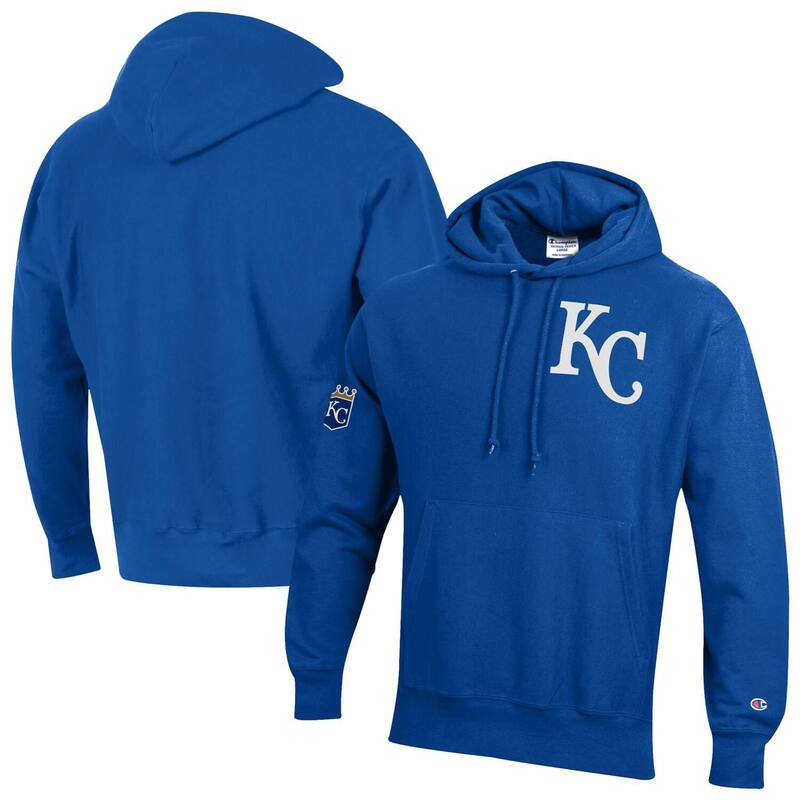 チャンピオン レディース トップス Tシャツ パーカー Men's Champion Royal Kansas City Royals Reverse Weave Chenille Hoodie Ryl Blue ブルー