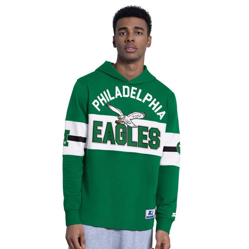 スターター レディース トップス Tシャツ ジャージー パーカー Men'starter Kelly Green Philadelphia Eagles Fullback Jersey Hoodieagreen グリーン｜ReVida 店