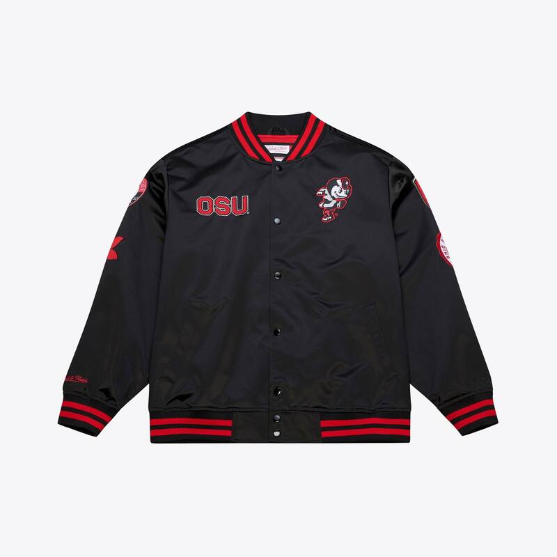 ミッチェル&ネス レディース アウター ジャケット・ブルゾン サテン Men's Mitchell & Ness Black Ohio State Buckeyes Double Clutch Lightweight Satin Full-Snap Jacket Osu Black ブラック 25,776円