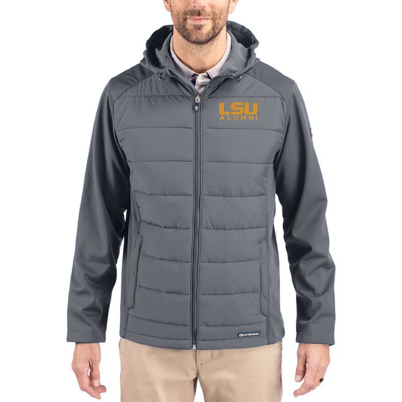 カッターアンドバック レディース アウター ジャケット・ブルゾン フーデッドジャケット Men's Cutter & Buck Gray LSU Tigers Evoke Hybrid Eco Softshell Recycled Full Zip Hooded Jacket Lsu Grey グレー|ReVida 店