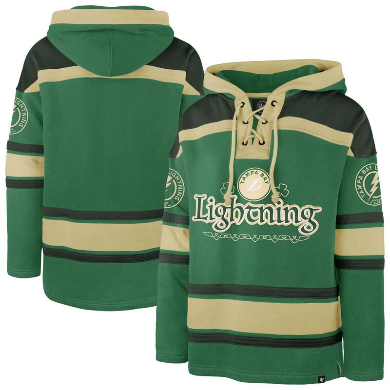 フォーティセブンブランド レディース トップス Tシャツ レース パーカー 47 Brand Men's '47 Kelly Green Tampa Bay Lightning McLucky Superior Lacer Hoodie Lgh Green グリーン