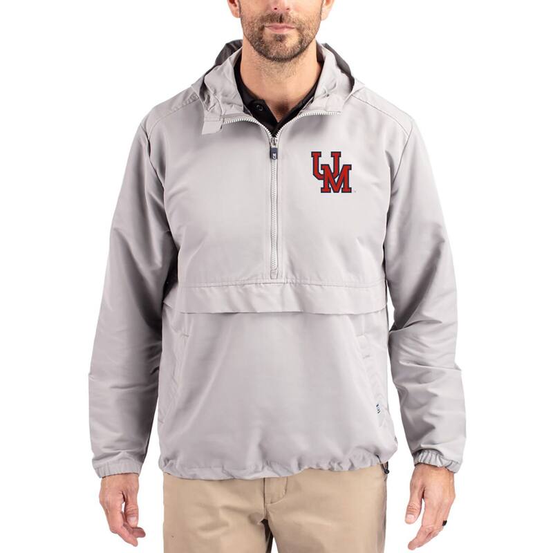 カッターアンドバック レディース トップス Tシャツ ジャケット Men's Cutter & Buck Gray Ole Miss Rebels Charter Eco Recycled Half-Zip Anorak Jacket Ole Grey グレー