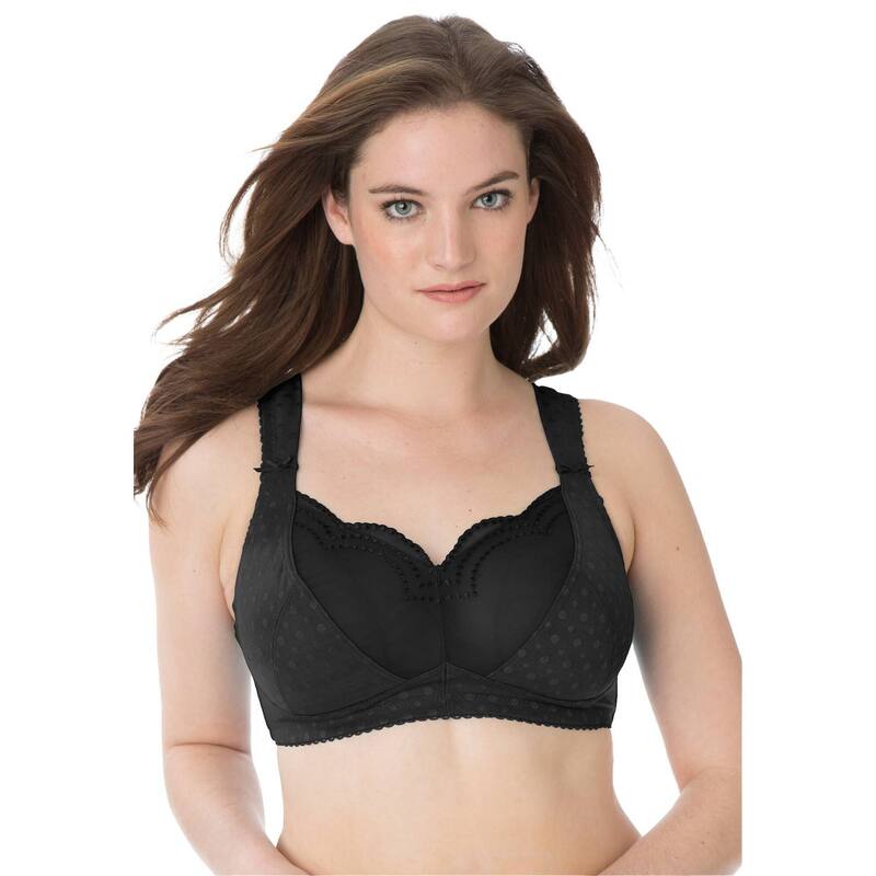 コンフォート チョイス レディース アンダーウェア ブラジャー プラスサイズ Comfort Choice Women's Plusize Wireless Gel Strap Bra Black ブラック