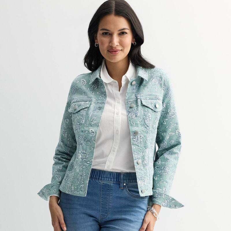 クロフト＆バロー レディース アウター ジャケット・ブルゾン プチ デニム Petite Croft \u0026 Barrow Classic Denim Jacket Blue Jacobean ブルー