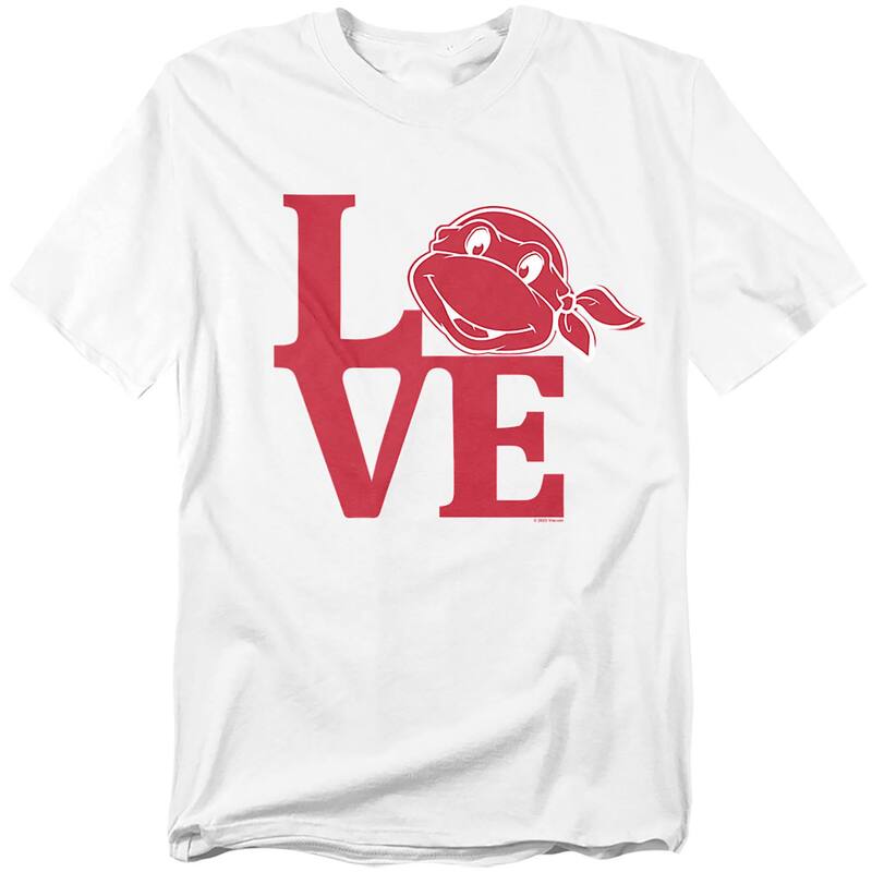 アニメキャラクター レディース トップス Tシャツ トール グラフィック Licensed Character Big & Tall TMNT Valentine's Day Love Graphic Tee White ホワイト