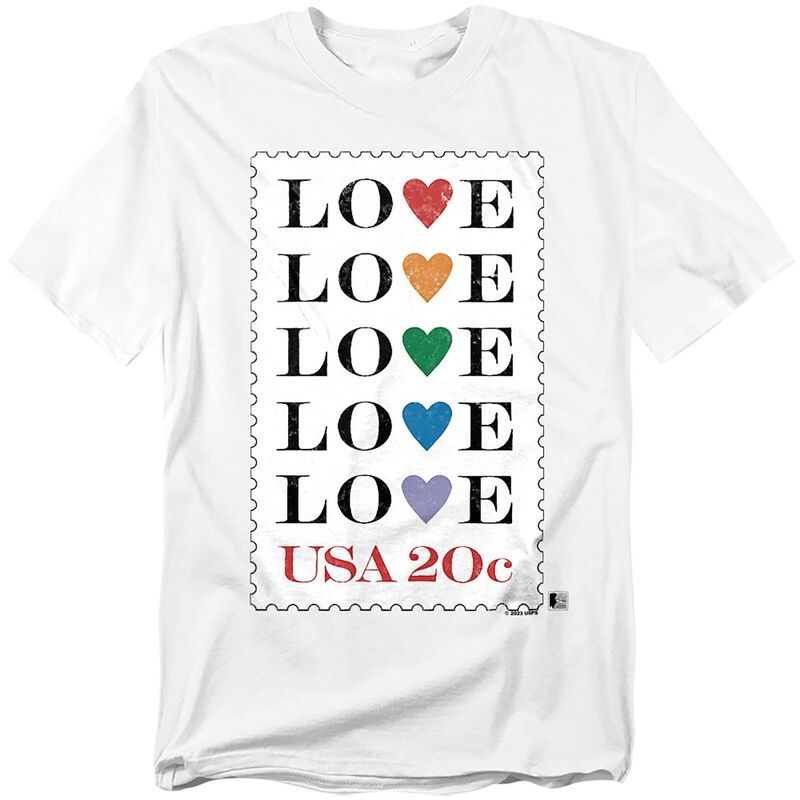 アニメキャラクター レディース トップス Tシャツ トール グラフィック Licensed Character Big & Tall USPS Repeat Love Stamp Graphic Tee White ホワイト