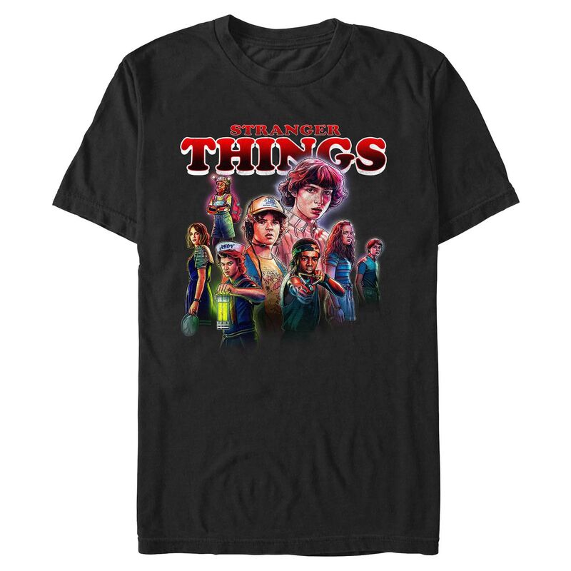 アニメキャラクター レディース トップス Tシャツ グラフィック Licensed Character Men'stranger Things Glowing Kids Graphic Tee Black ブラック