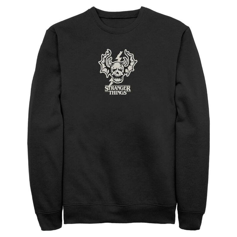 アニメキャラクター レディース トップス Tシャツ スウェット フリース グラフィック Licensed Character Men'stranger Things Flying Skull Graphic Fleece Sweatshirt Black ブラック｜ReVida 店