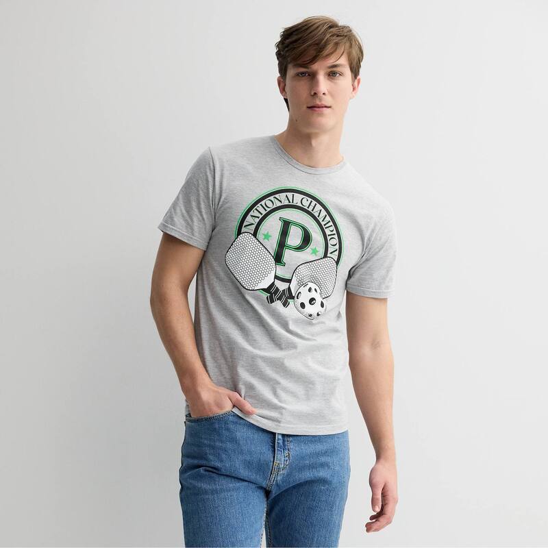 アニメキャラクター レディース トップス Tシャツ グラフィック Licensed Character Men's Pickleball Champ Graphic Tee Gray グレー