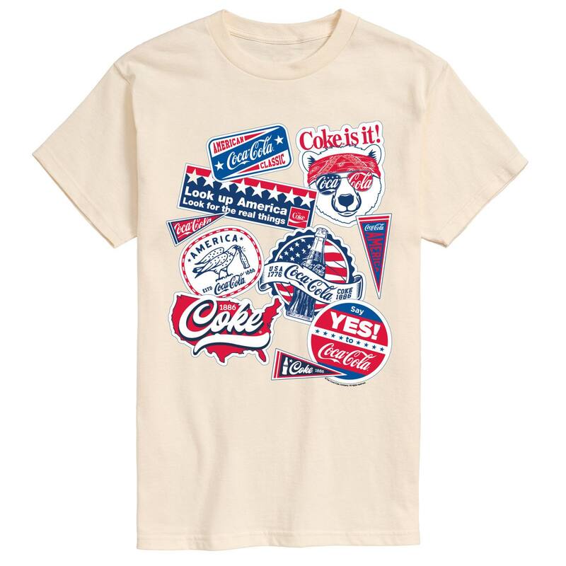 アニメキャラクター レディース トップス Tシャツ トール グラフィック Licensed Character Big & Tall Coca-Colamericana Collage Graphic Tee Cream クリーム