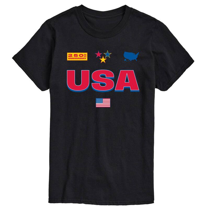 アニメキャラクター レディース トップス Tシャツ グラフィック Licensed Character Men's USA 250th Anniversary Graphic Tee Black ブラック