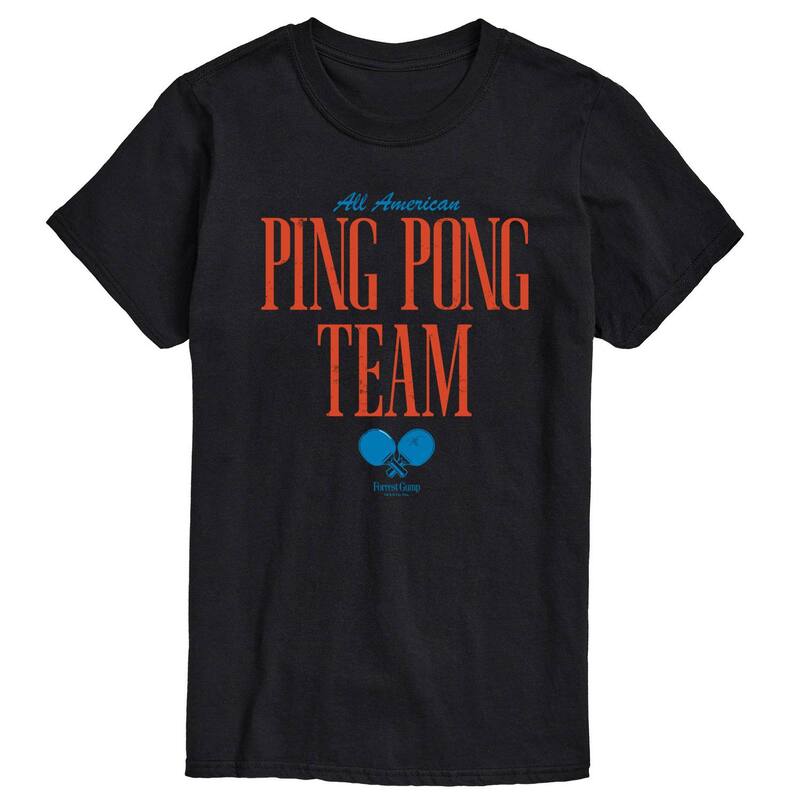 アニメキャラクター レディース トップス Tシャツ グラフィック Licensed Character Men's Forrest Gump All American Ping Pong Team Graphic Tee Black ブラック