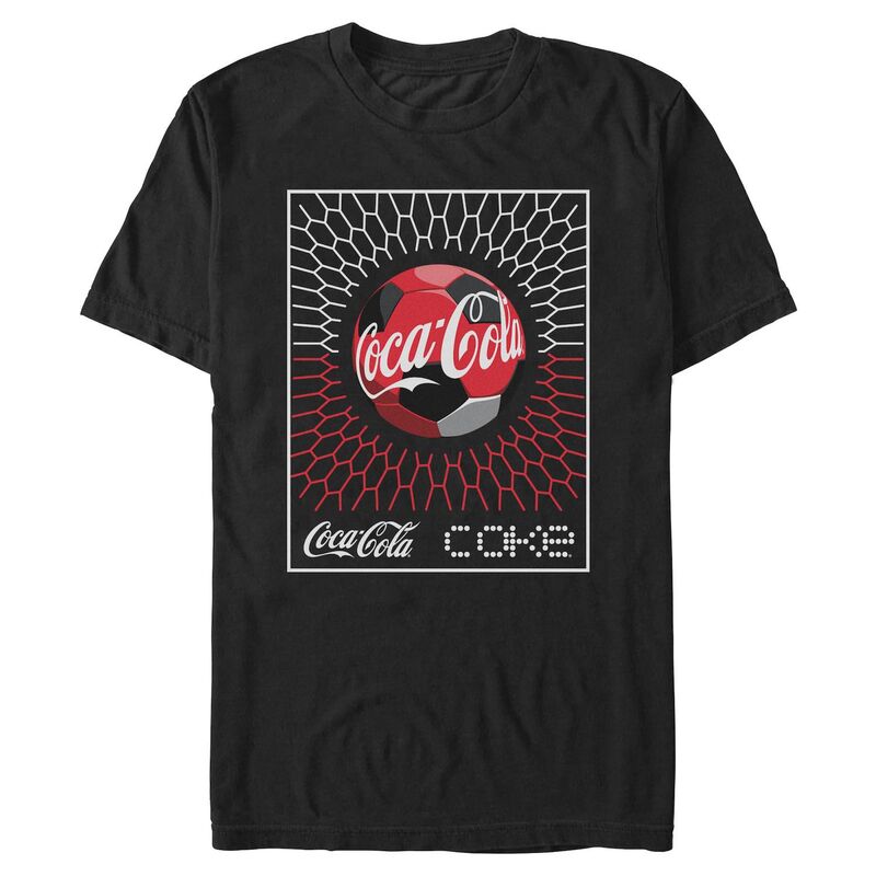 アニメキャラクター レディース トップス Tシャツ グラフィック Licensed Character Men's Coca-Cola Soccer Ball Graphic Tee Black ブラック