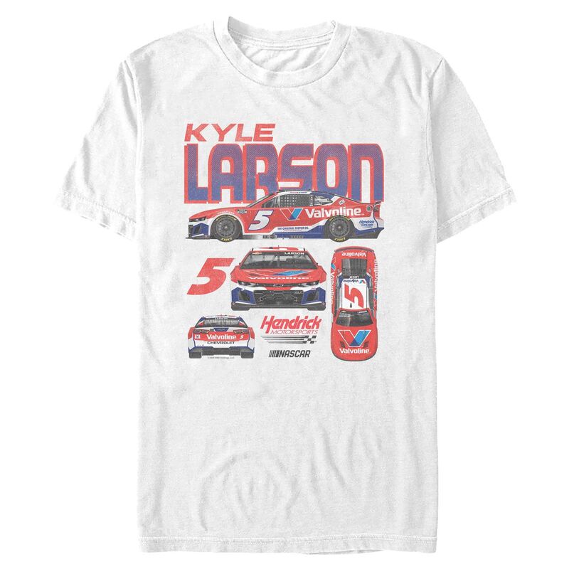 アニメキャラクター レディース トップス Tシャツ グラフィック Licensed Character Men's Kyle Larson Graphic Tee White ホワイト