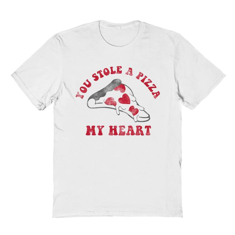 アニメキャラクター レディース トップス Tシャツ グラフィック Licensed Character Men's You Stole A Pizza My Heart Valentine's Day Graphic Tee White ホワイト