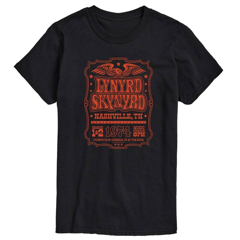 アニメキャラクター レディース トップス Tシャツ ヴィンテージ トール グラフィック Licensed Character Big & Tallynyrd Skynyrd Nashville Concert Vintage Graphic Tee Black ブラック