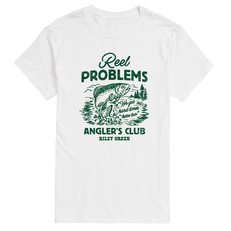 アニメキャラクター レディース トップス Tシャツ トール グラフィック Licensed Character Big & Tall Riley Green Reel Problems Angler's Club Graphic Tee White ホワイト