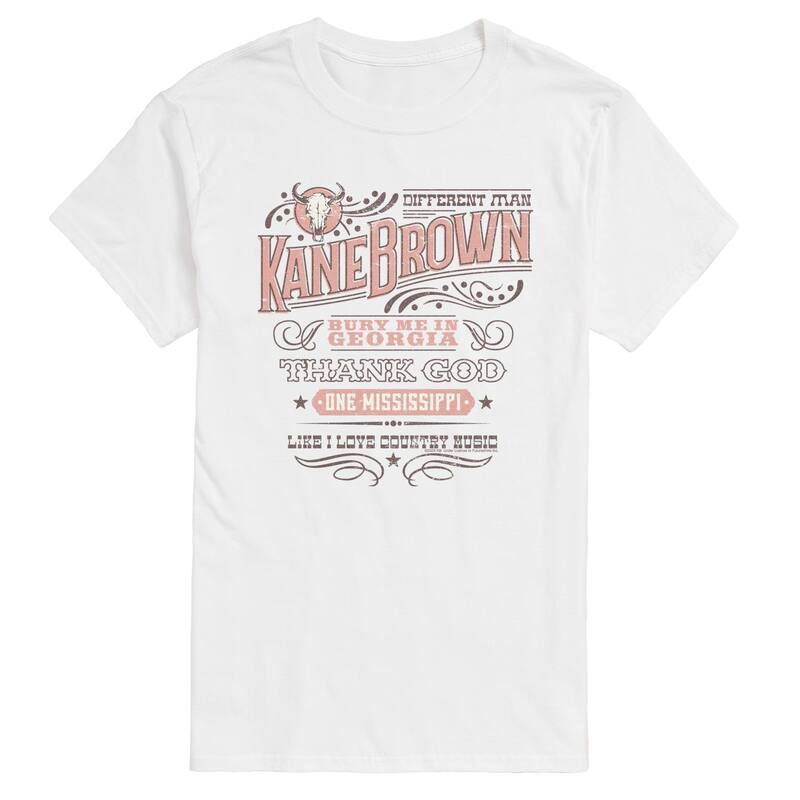 アニメキャラクター レディース トップス Tシャツ グラフィック Licensed Character Men's Kane Brown Different Man Graphic Tee White ホワイト|ReVida 店