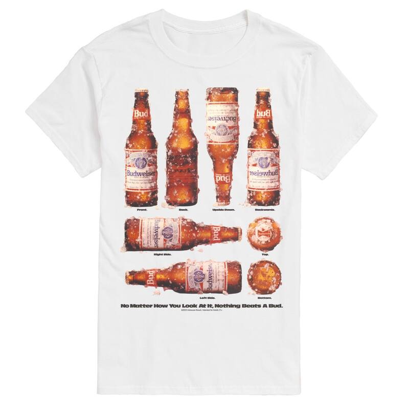 アニメキャラクター レディース トップス Tシャツ グラフィック Licensed Character Men's Budweiser Nothing Beats A Bud Graphic Tee White ホワイト｜ReVida 店 7,860円