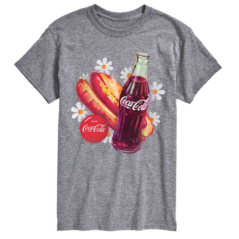 アニメキャラクター レディース トップス Tシャツ ヴィンテージ トール グラフィック Licensed Character Big & Tall Coca-Cola Bottle & Hot Dog Vintage Graphic Tee Athletic Heather ヘザー｜ReVida 店