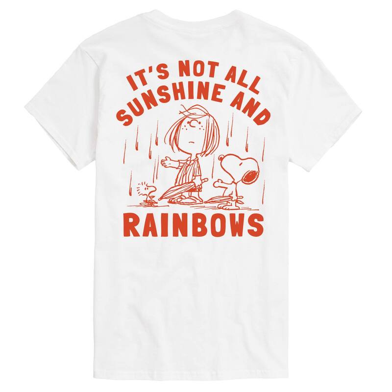 アニメキャラクター レディース トップス Tシャツ トール グラフィック Licensed Character Big & Tall Peanuts It's Not All Sunshine and Rainbows Graphic Tee White ホワイト|ReVida 店