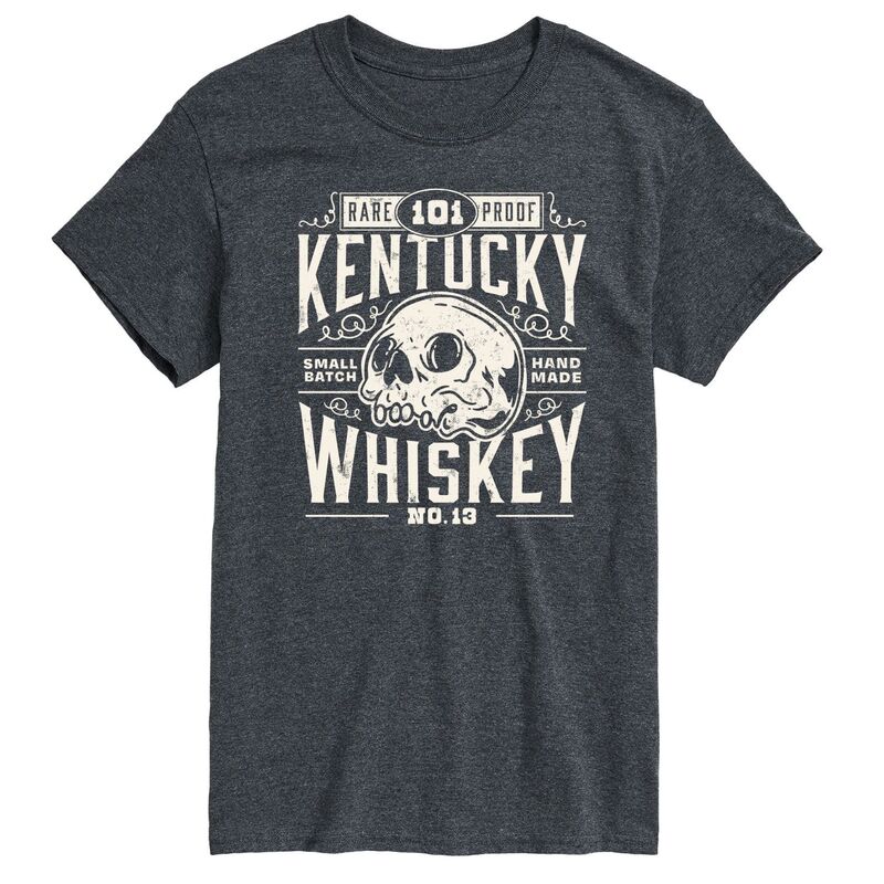 アニメキャラクター レディース トップス Tシャツ グラフィック Licensed Character Men's Kentucky Whiskey Skull Graphic Tee Heather Charcoal チャコール