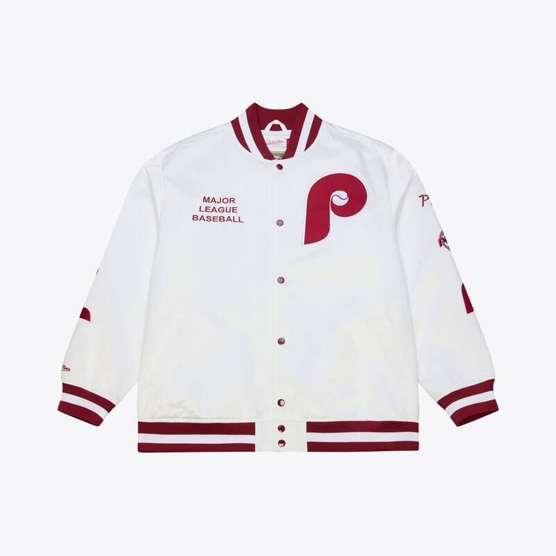 ミッチェル&ネス レディース アウター ジャケット・ブルゾン サテン Men's Mitchell & Ness White Philadelphia Phillies Cooperstown Collection Lightweight Satin Full-Snap Jacket Phl White ホワイト｜ReVida 店