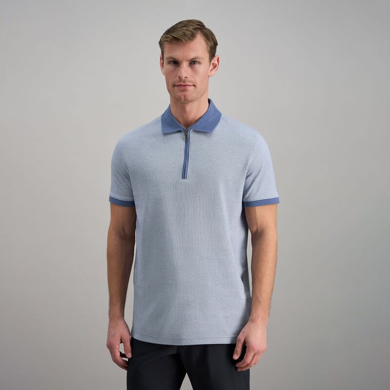 ハガー レディース トップス Tシャツ リブニット ハーフジップ ポロシャツ ニット Men's Haggar Short Sleeve Rib Knit Quarter Zipolo Slate Blue スレート