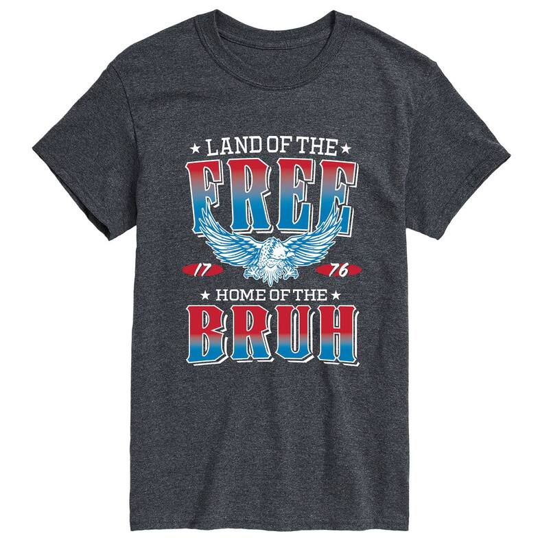アニメキャラクター レディース トップス Tシャツ トール グラフィック Licensed Character Big & Talland Of The Free Home Of The Bruh Graphic Tee Heather Charcoal チャコール
