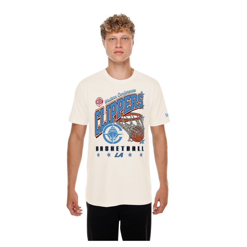 ニューエラ レディース トップス Tシャツ ヴィンテージ Men's New Era Cream LA Clippers Oversized City Edition Remix Vintage T-Shirt Clp Beige ベージュ｜ReVida 店