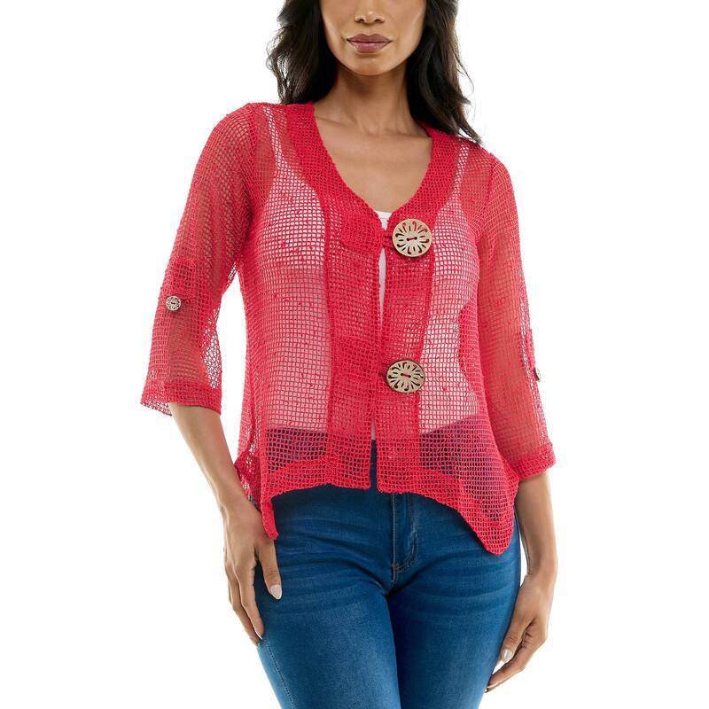 ニナレオナルド レディース アウター ニット・セーター カーディガン Women's Nina Leonard Button Knit Cardigan Pink Blush ピンク