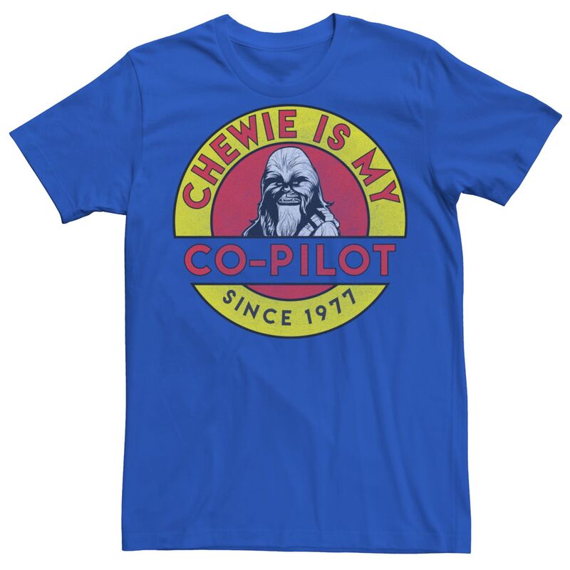 スター ウォーズ レディース トップス Tシャツ Men'star Wars Chewie Is My Co-Pilotee Royal